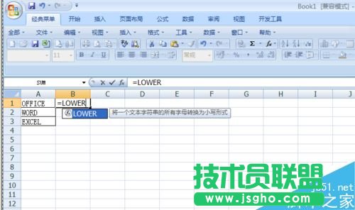 ��Excel���������ʹ��Lower������?