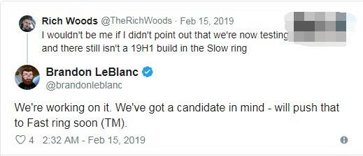 ΢ܛWindows 10 19H1 RTM�ڼ�